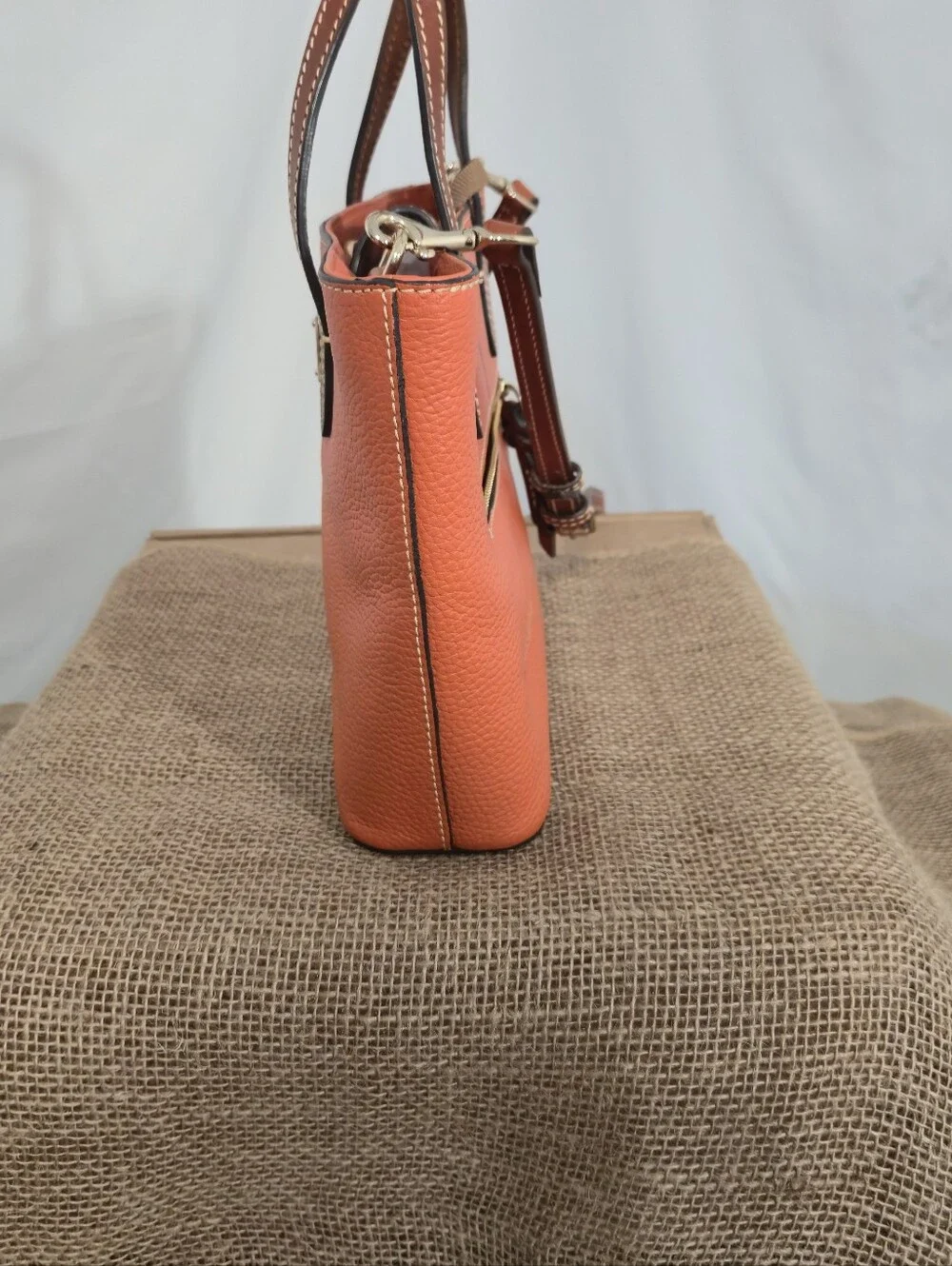 Dooney & Bourke Pebble Leather Orange Tote - Picture 3 of 13